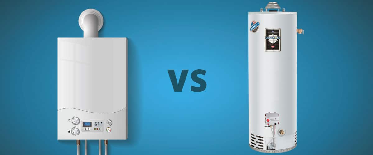 Side-by-side comparison of tank vs tankless water heaters for Massachusetts homeowners